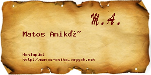 Matos Anikó névjegykártya